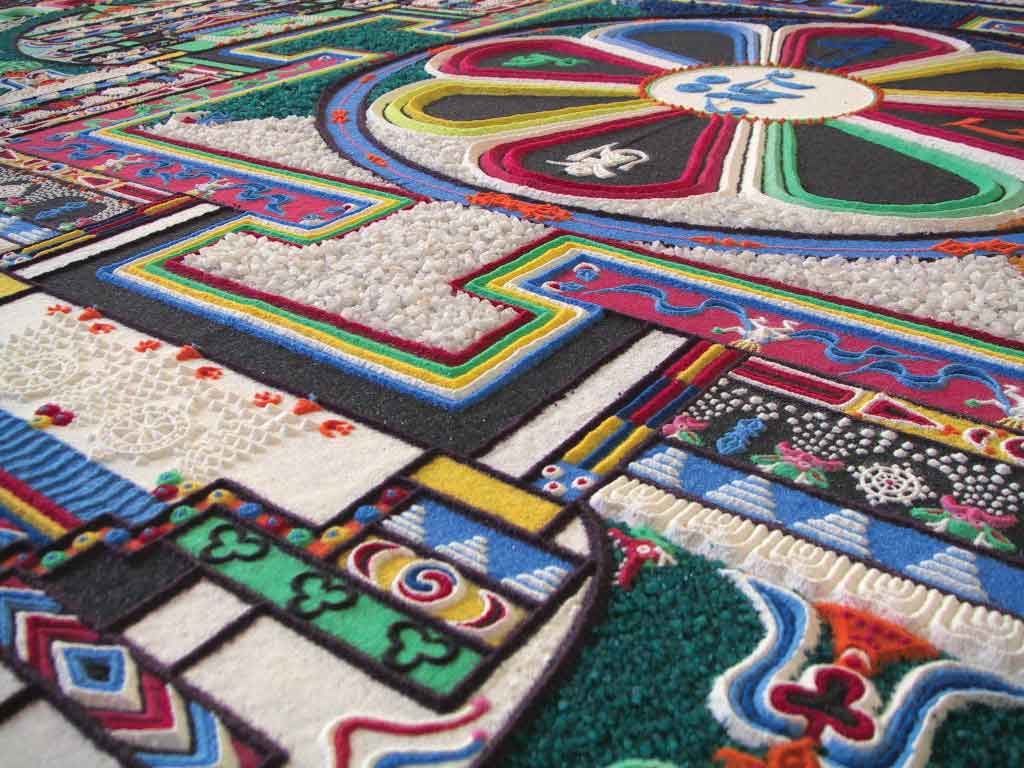 Colour, pattern and patient attention in a traditional sand mandala.